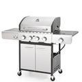 Propane Gas Grill Built for Powerful Outdoor Cooking, 42000 BTU, Side Burner, Stainless Steel Construction
