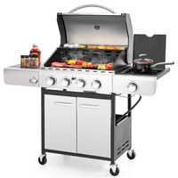 Propane Gas Grill Built for Powerful Outdoor Cooking, 42000 BTU, Side Burner, Stainless Steel Construction
