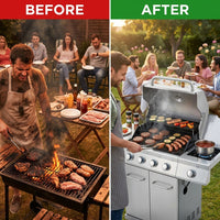 4 Burner Propane Gas Outdoor Grill with Side Burner Stainless Steel BBQ Grill — Before & After