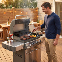 4 Burner Propane Gas Outdoor Grill with Side Burner Stainless Steel BBQ Grill — Lifestyle
