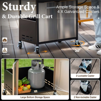 Propane Gas Grill Built for Powerful Outdoor Cooking, 42000 BTU, Side Burner, Stainless Steel Construction