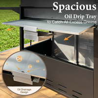 Propane Gas Grill Built for Powerful Outdoor Cooking, 42000 BTU, Side Burner, Stainless Steel Construction