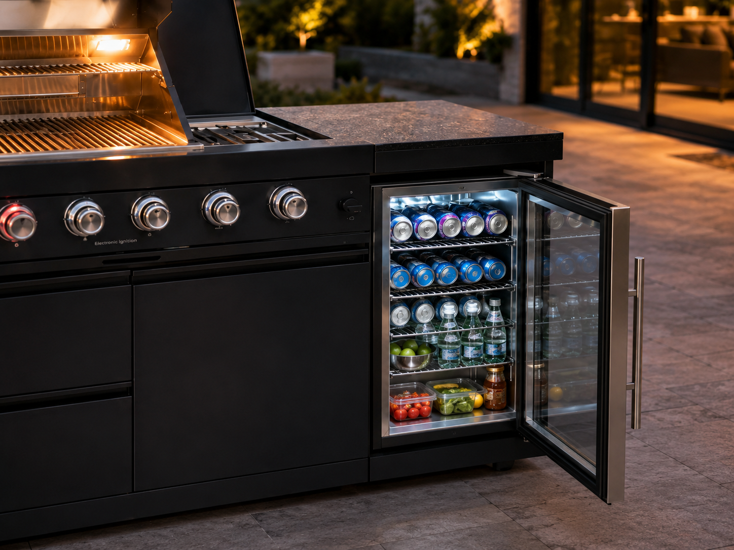 Built-in refrigerator and storage details