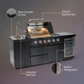 Outdoor Kitchen Island Built for All-Season Cooking, 72K BTU Power, Built-in Refrigerator, Granite Counters
