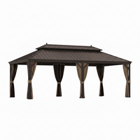 Hardtop Gazebo Built for Year-Round Use, Galvanized Steel Roof, Aluminum Frame, Netting & Curtains